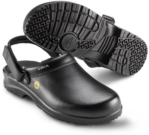 SIKA Fusion Clog ESD m. hielriempje OB SRC - 19467 Zwart - Zwart - maat 45