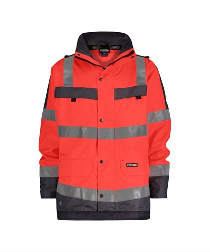 DASSY. Atlantis - FLUOROOD/CEMENTGRIJS - maat 2XL 100% polyester - +/- 200 g/m²