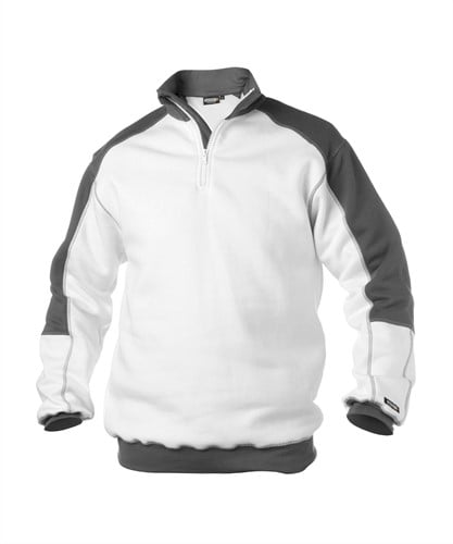 DASSY. Basiel - WIT/CEMENTGRIJS - maat XS 80% katoen/20% polyester - +/- 290 g/m²
