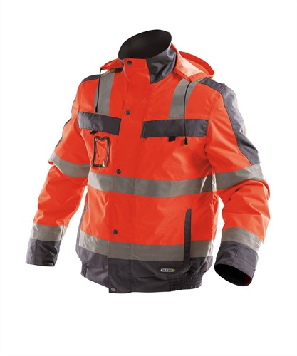 DASSY. Lima - FLUOROOD/CEMENTGRIJS - maat XL 100% polyester - +/- 200 g/m²
