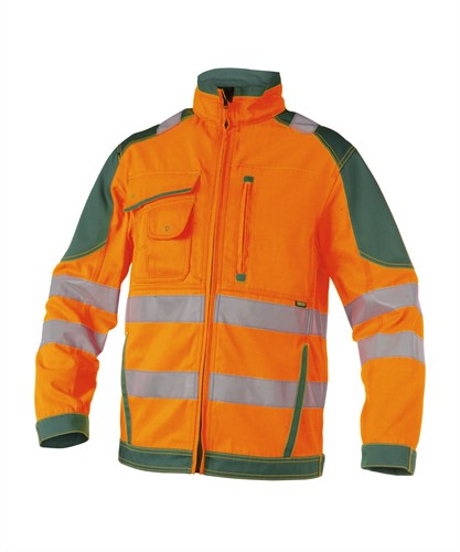 DASSY. Orlando - FLUO-ORANJE/FLESSENGROEN - maat S 60% polyester/40% katoen - +/- 290 g/m²