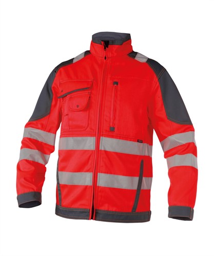 DASSY. Orlando - FLUOROOD/CEMENTGRIJS - maat 3XL 60% polyester/40% katoen - +/- 290 g/m²