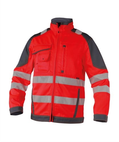 DASSY. Orlando - FLUOROOD/CEMENTGRIJS - maat S 60% polyester/40% katoen - +/- 290 g/m²
