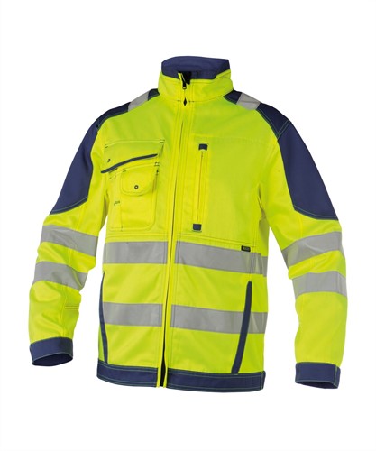 DASSY. Orlando - FLUOGEEL/MARINEBLAUW - maat XS 60% polyester/40% katoen - +/- 290 g/m²